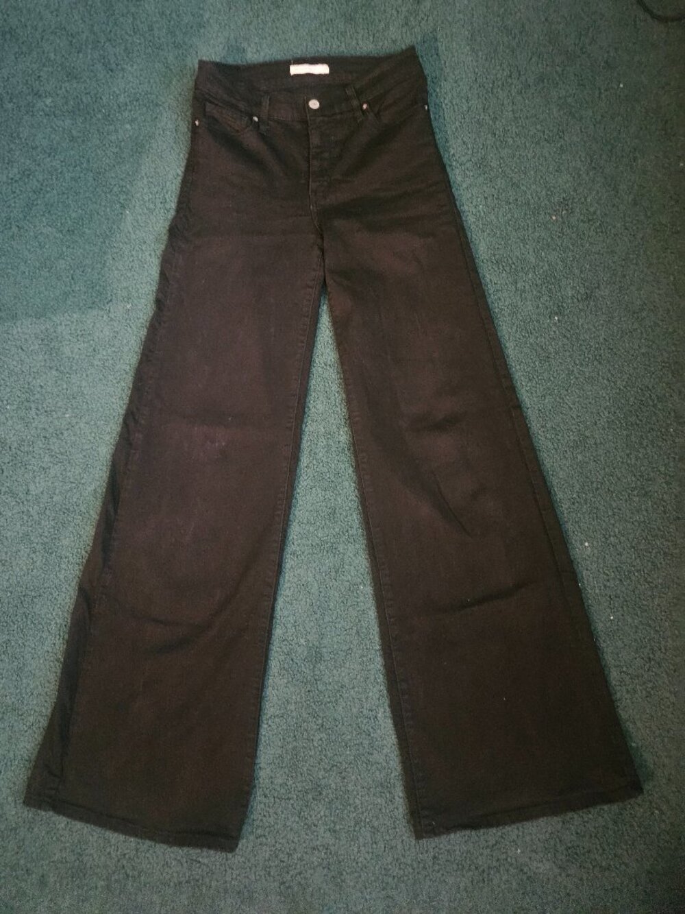 LEVI'S 318 Shaping Wide Leg Black Jeans - Size 29